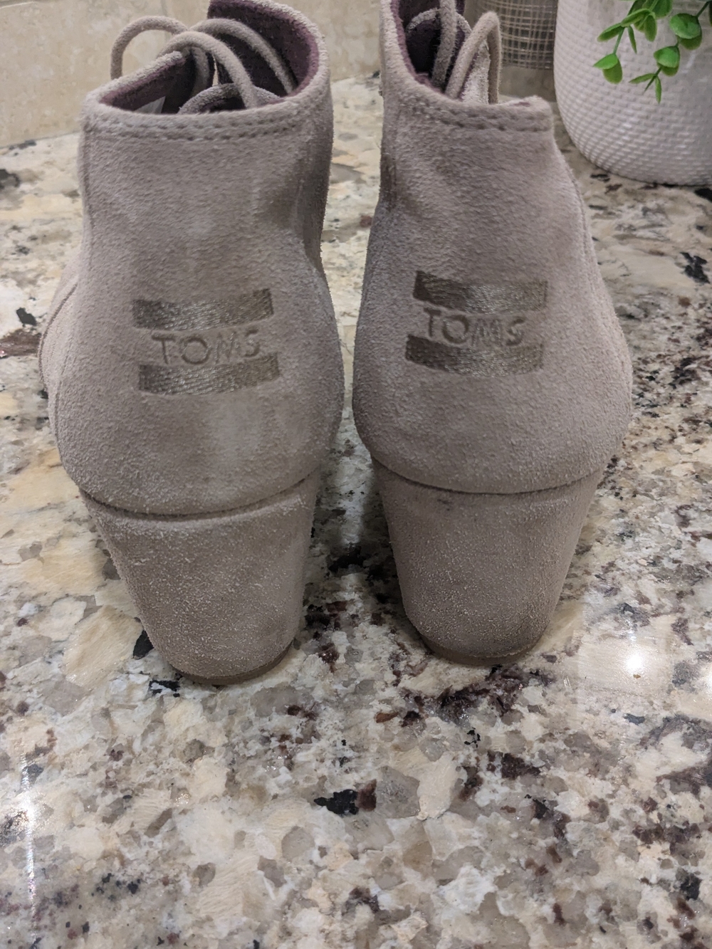 Toms Suede Wedge Ankle Boots in Light Taupe - Picture 2 of 8